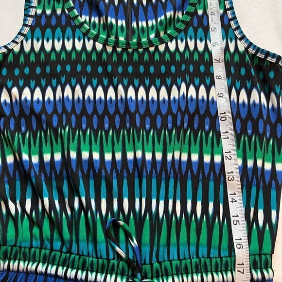 Calvin Klein Jump Suit tank blue/green/black Size 2 excellent condition - Picture 8 of 11